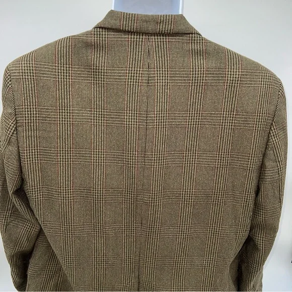 Ralph Lauren Men’s Polo University Club Brown Plaid Wool Tweed 2 Button Blazer